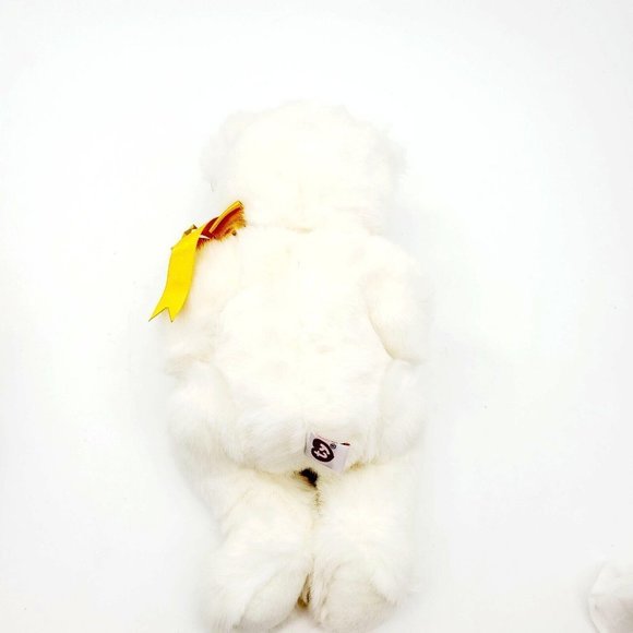 1997 Ty Beanie Baby 15 In. "Romeo" the Bear Holding Heart White Polar Stuffed - Picture 3 of 8